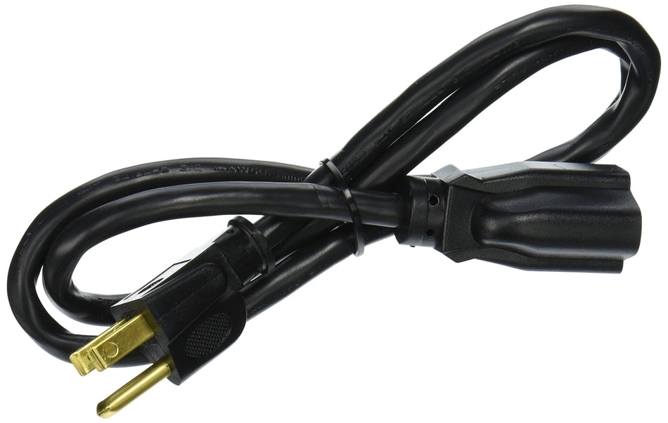 Monoprice 3ft 16AWG Power Extension Cord Cable 13A (NEMA 5-15P to NEMA 5-15R)
