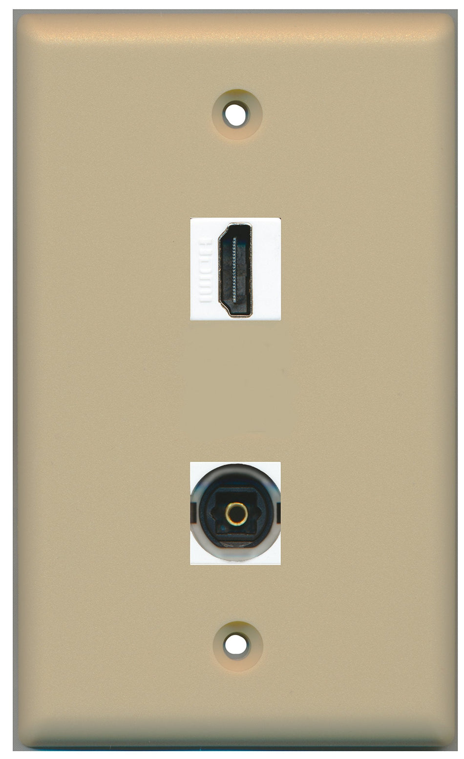 RiteAV - 1 Port Toslink 1 Port HDMI Ivory Wall Plate - Bracket Included