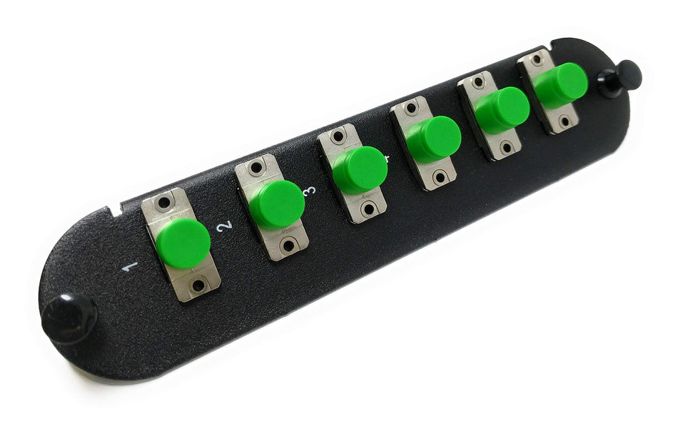 RiteAV - CCH FC/SC (6 Port Simplex w/6 Fiber Connectors) Adapter Panel (Non-LGX) Silver/Black (9/125) for Yellow OS2 Singlemode APC