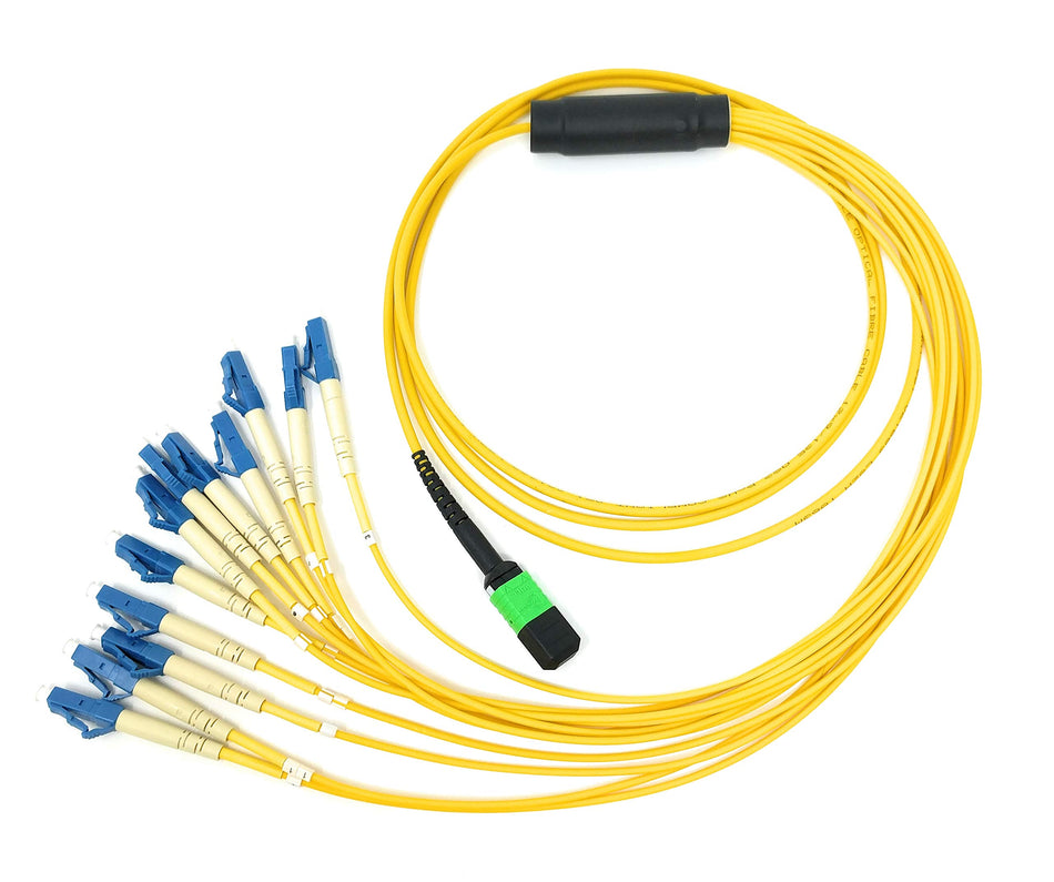 Ultra Spec Cables Singlemode MPO Male APC to 12 x LC-UPC Simplex Breakout Cable 30 Meter