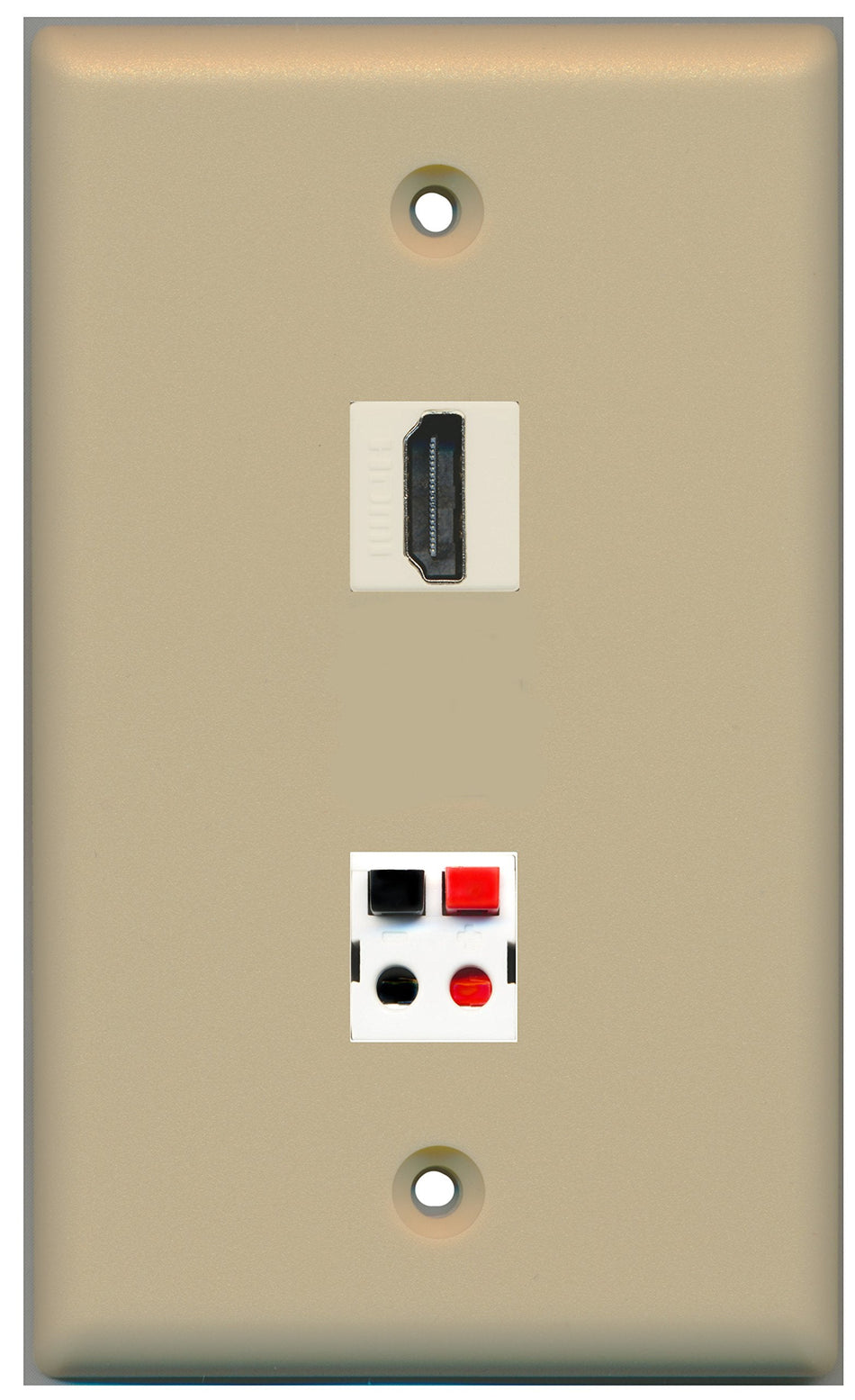RiteAV - 1 Port HDMI Ivory 1 Port Speaker Wall Plate - Bracket Included