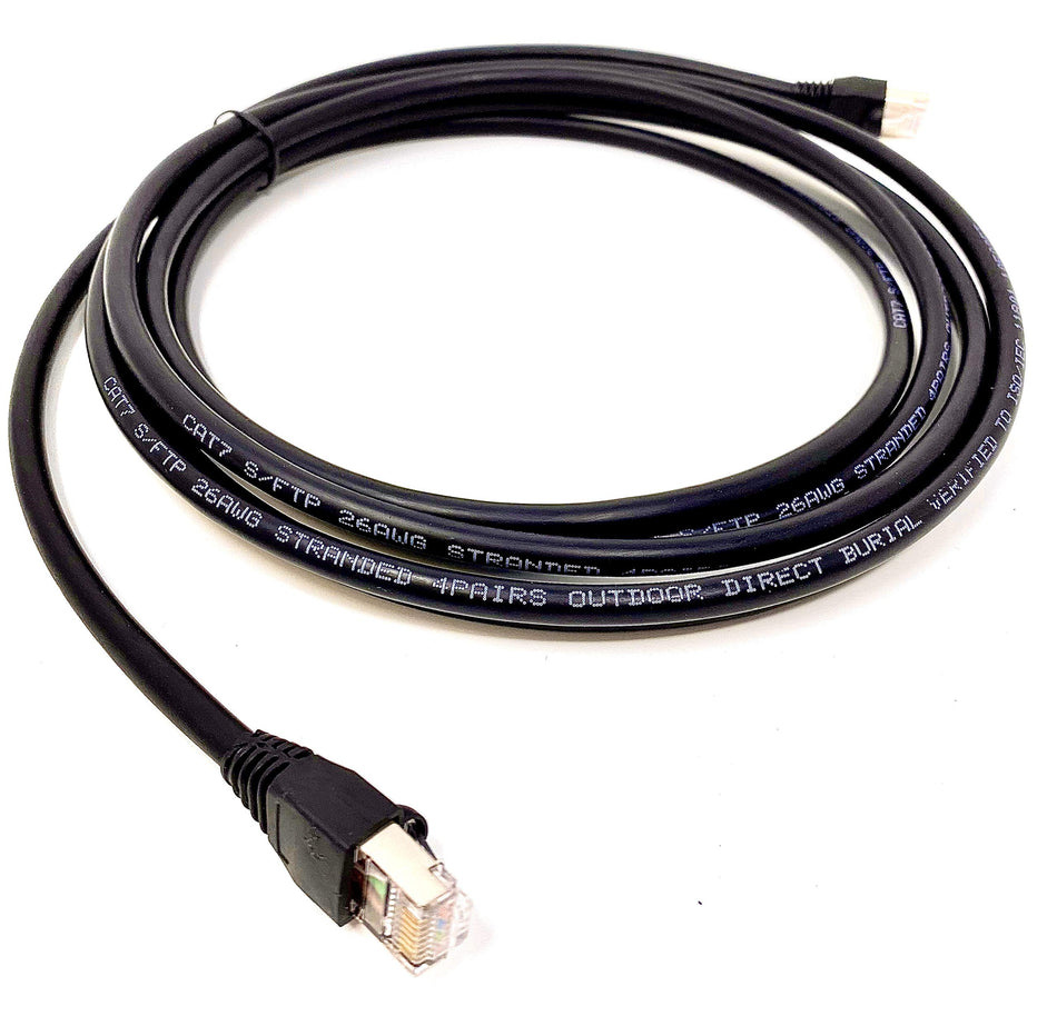 Ultra Spec Cables 150ft Cat7 Outdoor Waterproof Ethernet Direct Burial Cable (600MHz) Shielded (Pure Copper) PE Rugged Jacket