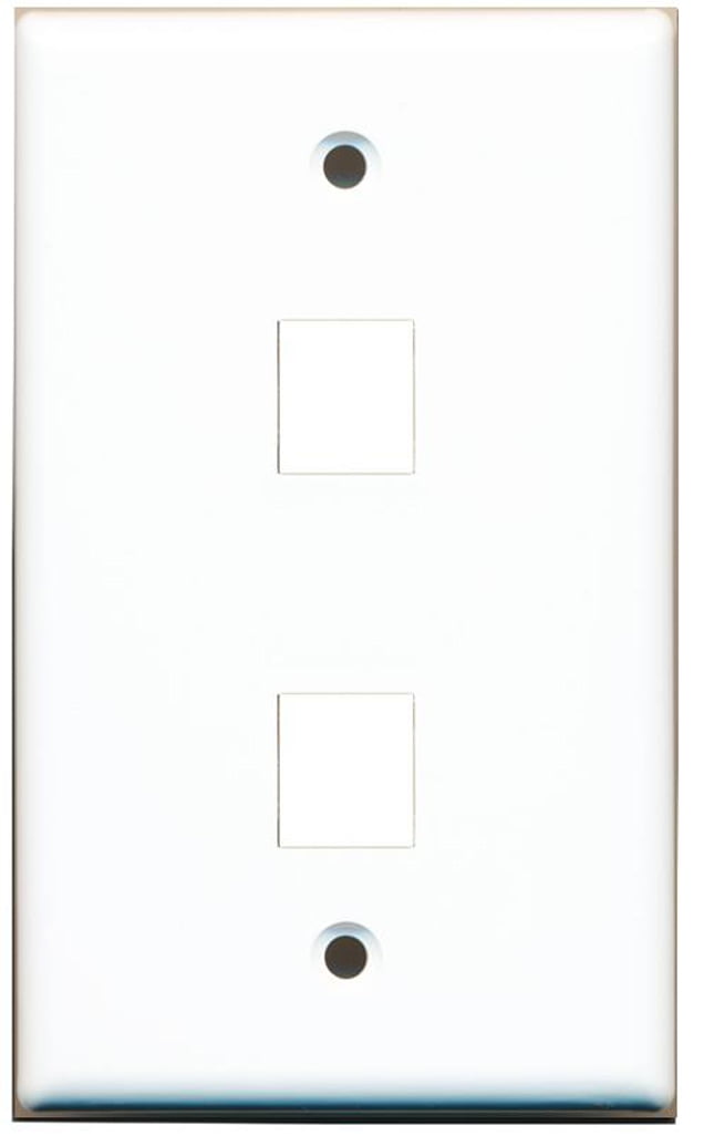 2 Port Keystone Wall Plate White - Pack of 5