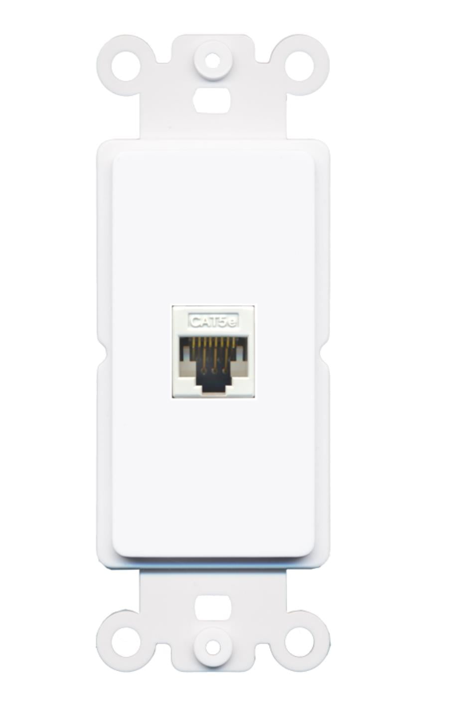 RiteAV - Cat5e White Port Wall Plate Decorative (Rocker) White