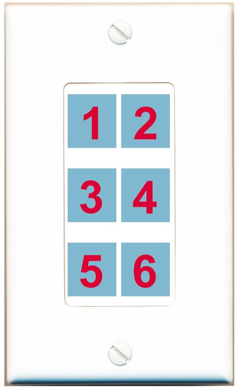 DecorZ Custom Wall Plate White with up to 6 Keystone Ports