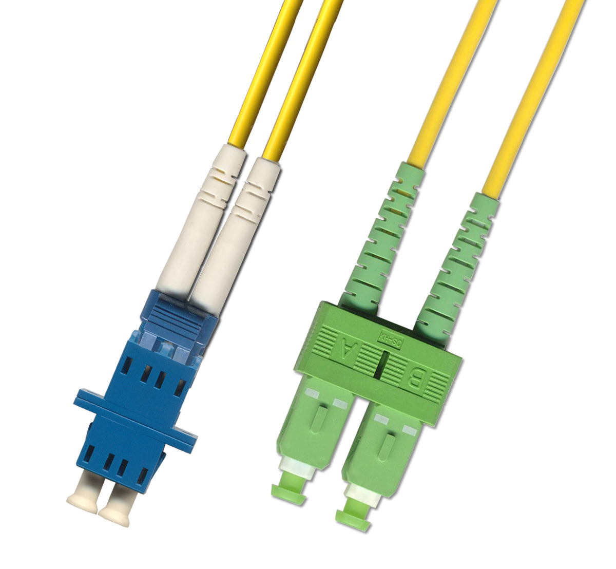 RiteAV Fiber Optic Hybrid Duplex Adapter Cable LC UPC Female to SC APC Male 1FT