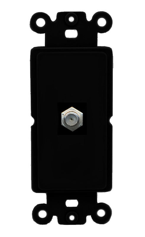 RiteAV - Coax 1 Port Wall Plate Decorative (Insert) - Rocker [Black/Black]
