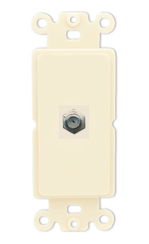 RiteAV - Coax 1 Port Wall Plate Decorative (Insert) - Rocker [Light-Almond]