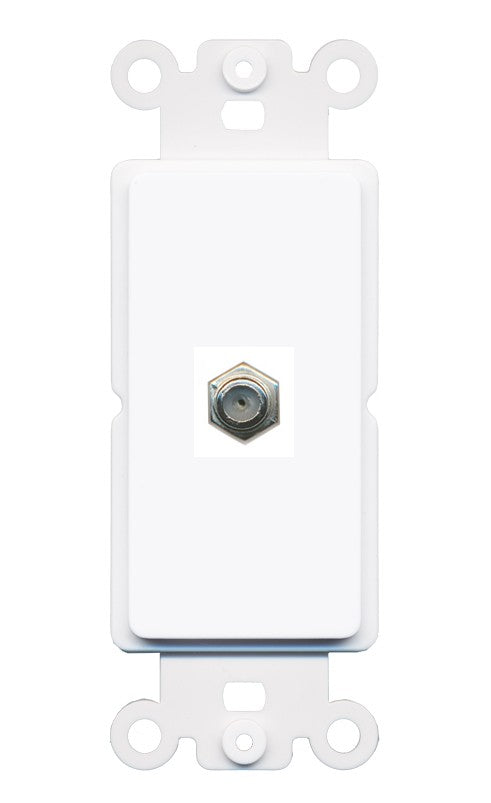 RiteAV - Coax 1 Port Wall Plate Decorative (Insert) - Rocker [White]