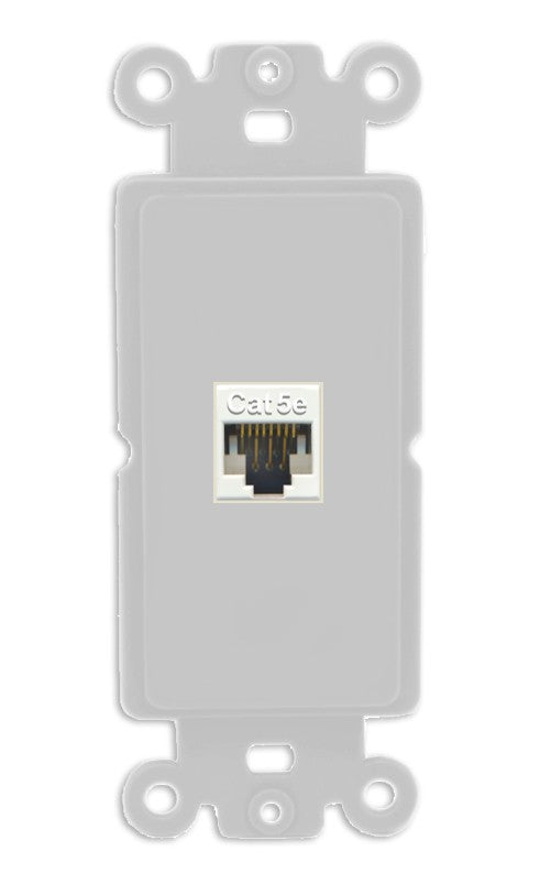RiteAV - Cat5e Ethernet 1 Port Wall Plate Decorative (Insert) - Rocker [Gray/Gray]