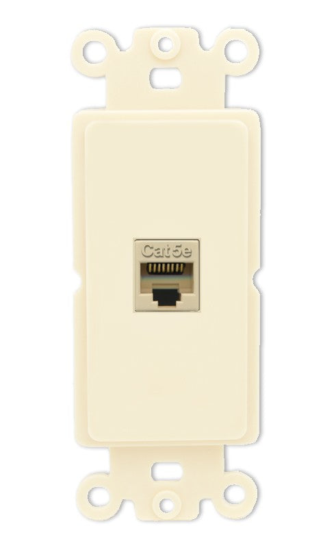 RiteAV - Cat5e Ethernet 1 Port Wall Plate Decorative (Insert) - Rocker [Light-Almond]