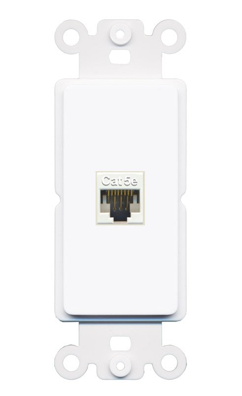 RiteAV - Cat5e Ethernet 1 Port Wall Plate Decorative (Insert) - Rocker [White]