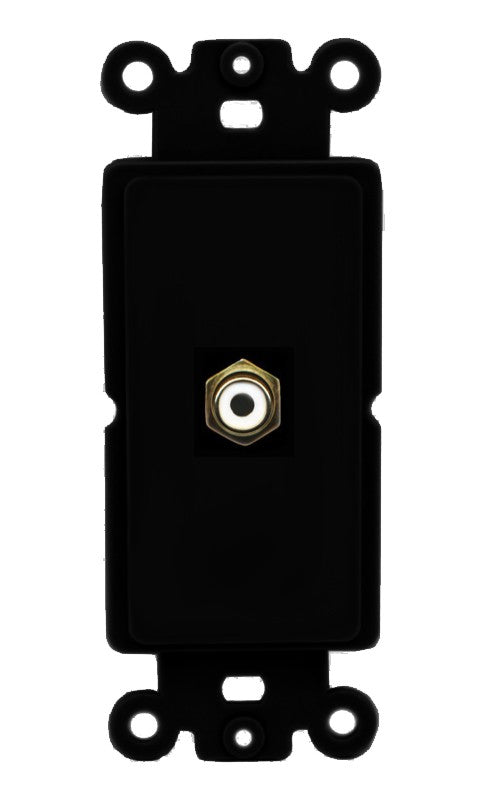 RiteAV - RCA White Port Wall Plate Decorative (Insert) - Rocker [Black/Black]