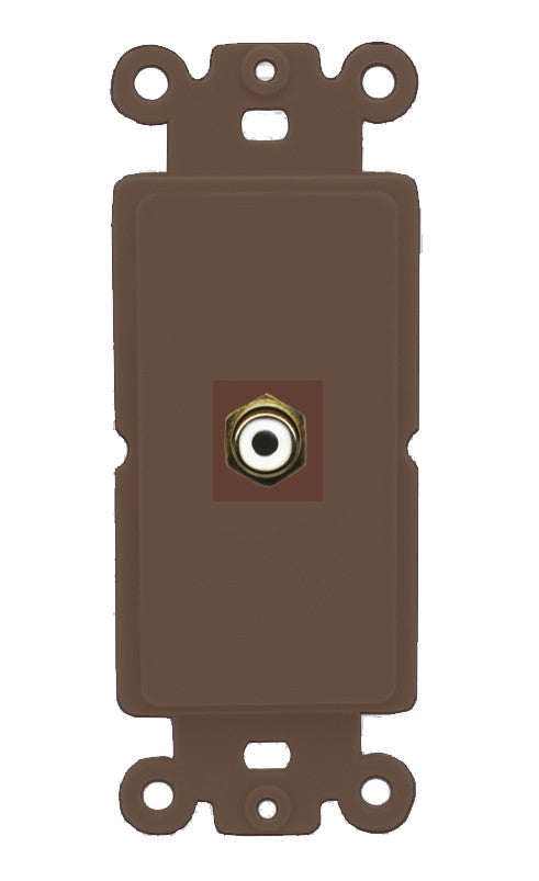 RiteAV - RCA White Port Wall Plate Decorative (Insert) - Rocker [Brown/Brown]