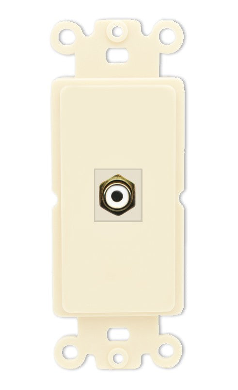 RiteAV - RCA White Port Wall Plate Decorative (Insert) - Rocker [Light-Almond]