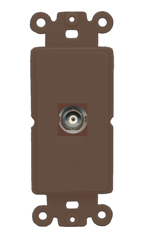 RiteAV - Bnc Port Wall Plate Decorative (Insert) - Rocker [Brown/Brown]