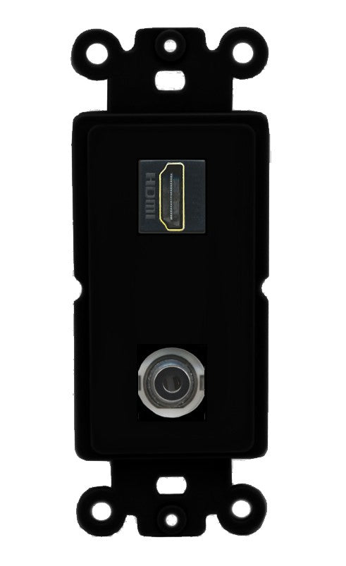 RiteAV - HDMI 3.5mm Port Wall Plate Decorative (Insert) - Rocker [Black/Black]