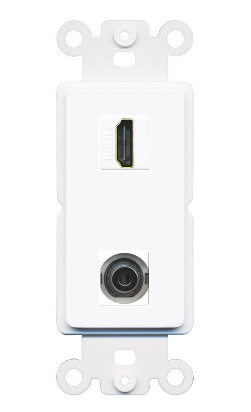 RiteAV - HDMI 3.5mm Port Wall Plate Decorative (Insert) - Rocker [White]