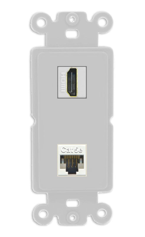 RiteAV - HDMI Cat5e Port Wall Plate Decorative (Insert) - Rocker [Gray/Gray]