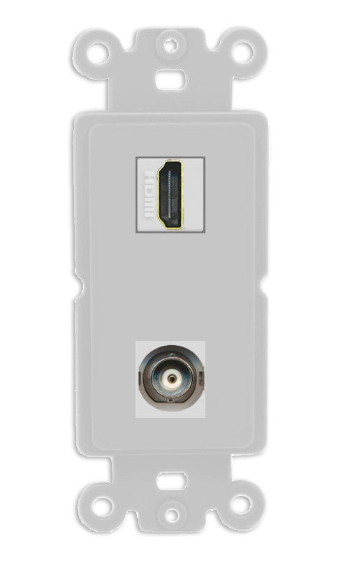RiteAV - HDMI BNC Port Wall Plate Decorative (Insert) - Rocker [Gray/Gray]