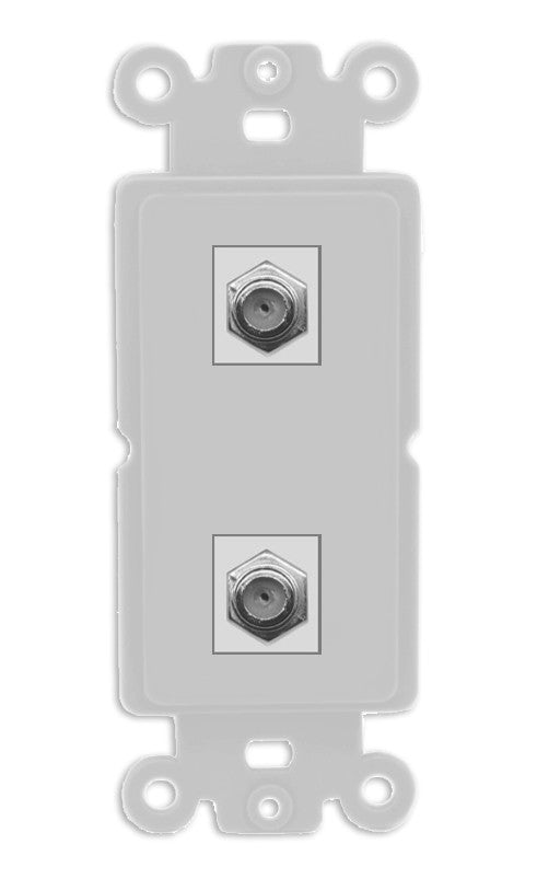 RiteAV - 2 Port Coax Cable TV- F-Type Wall Plate - Rocker [Gray/Gray]