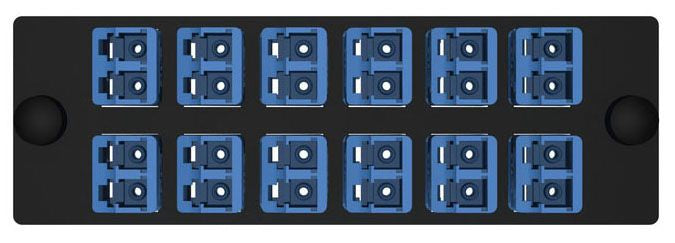 Panduit FAP12WBUDLCZ Single-Mode 12-Port Fiber Adapter Panel with Zirconia Ceramic Split Sleeve, Blue
