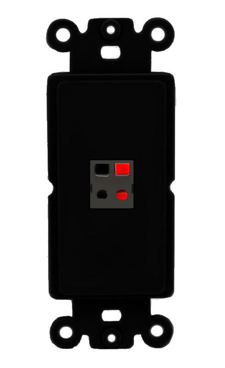 RiteAV 1 Port Speaker Wire Plug Jack Wall Plate - Rocker [Black/Black]