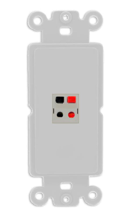 RiteAV 1 Port Speaker Wire Plug Jack Wall Plate - Rocker [Gray/Gray]