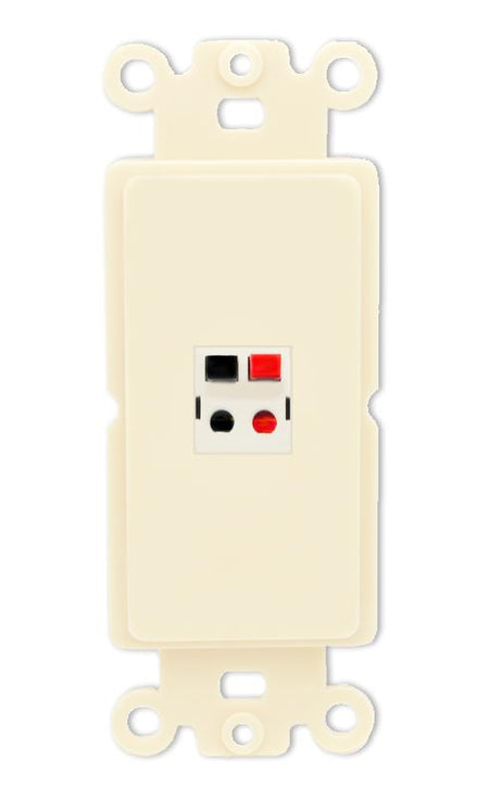 RiteAV 1 Port Speaker Wire Plug Jack Wall Plate - Rocker [Light-Almond]