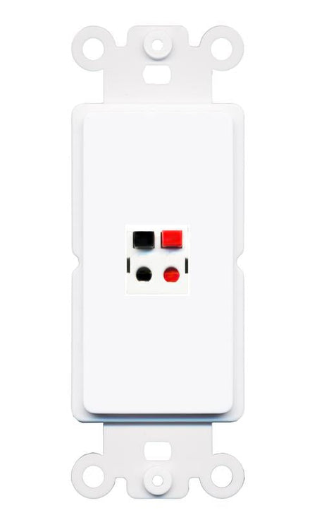 RiteAV 1 Port Speaker Wire Plug Jack Wall Plate - Rocker [White]