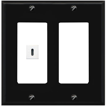RiteAV USBC Wall Plate - 2 Gang [Black/White]