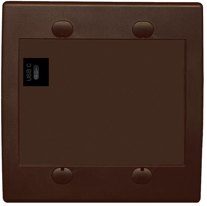 RiteAV USBC Wall Plate - Flat 2 Gang [Brown/Brown]