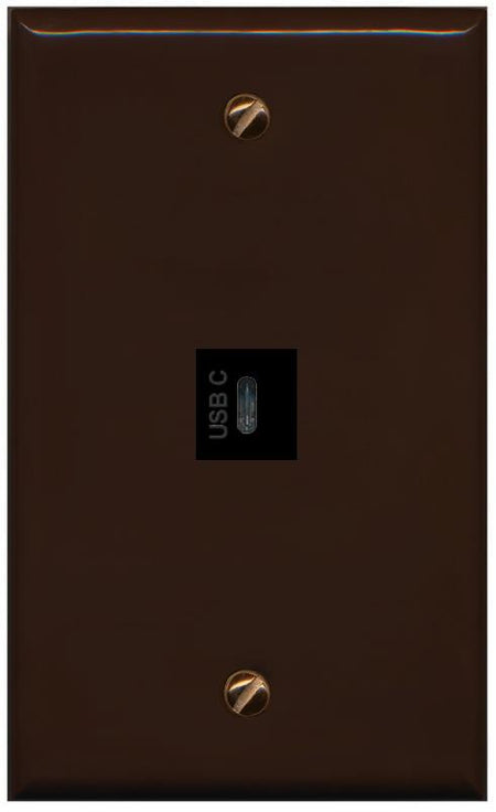 RiteAV USBC Wall Plate - Flat [Brown/Brown]