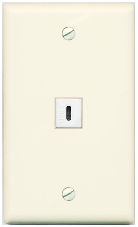 RiteAV USBC Wall Plate - Flat [Light-Almond]