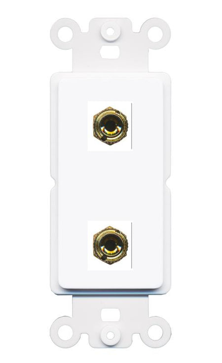 RiteAV 2 Banana 1 Speaker Surround Female Coupler Binding Post Wall Plate - Rocker [White]