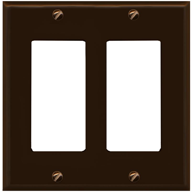 RiteAV Blank Wall Plate for Keystone Jacks - Brown 2 Gang Decorative