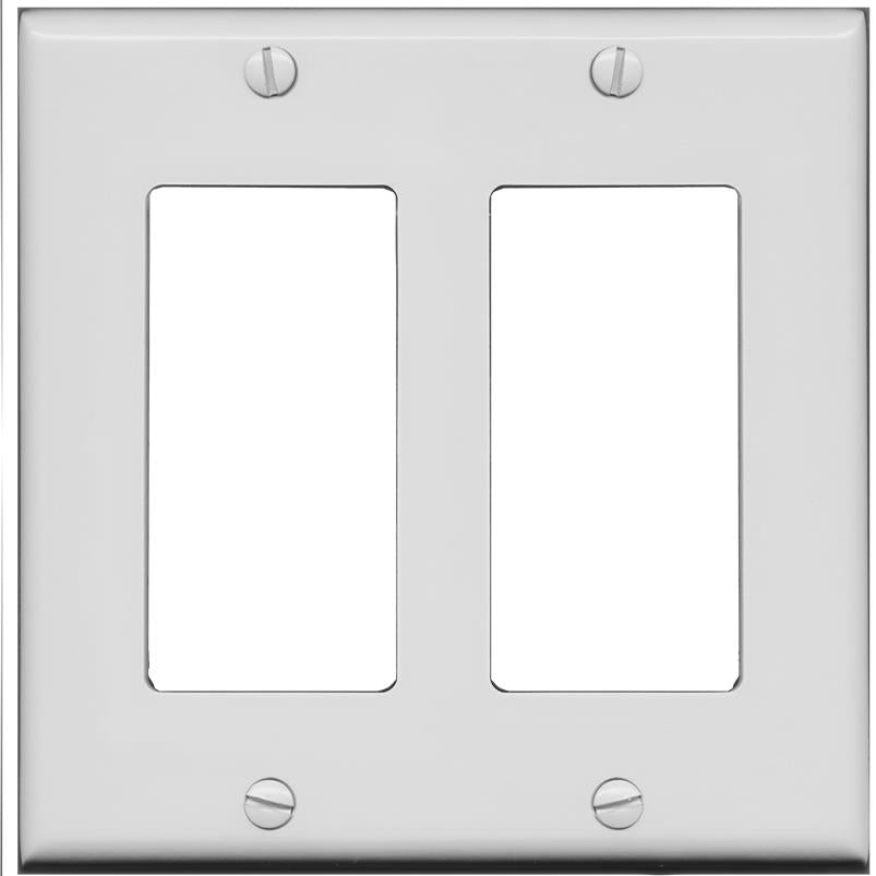 RiteAV Blank Wall Plate for Keystone Jacks - Gray 2 Gang Decorative