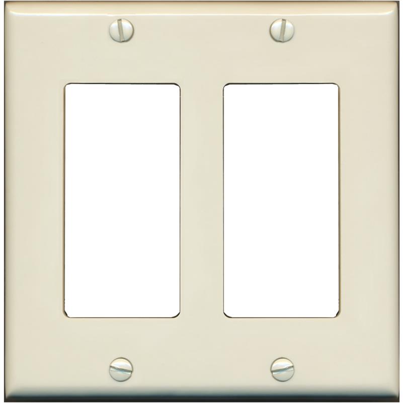 RiteAV Blank Wall Plate for Keystone Jacks - Light Almond 2 Gang Decorative