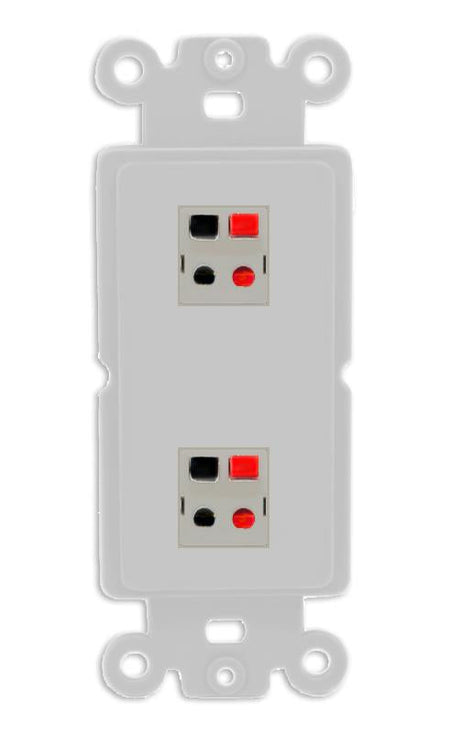 RiteAV 2 Port Speaker Wire Plug Jack Wall Plate - Rocker [Gray/Gray]