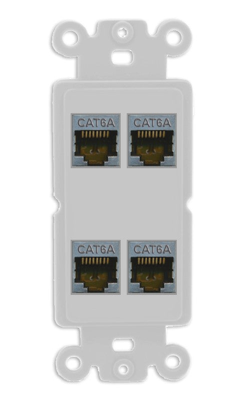 RiteAV - 4 Port Cat6A Ethernet Wall Plate - Rocker [Gray/Gray]