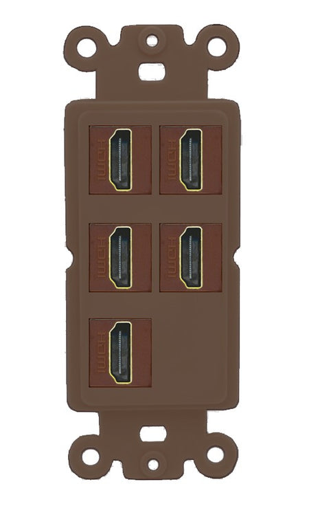RiteAV 5 Port HDMI Wall Plate - Rocker [Brown/Brown]