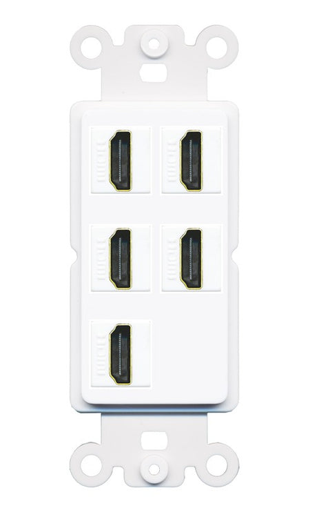 RiteAV 5 Port HDMI Wall Plate - Rocker [White]
