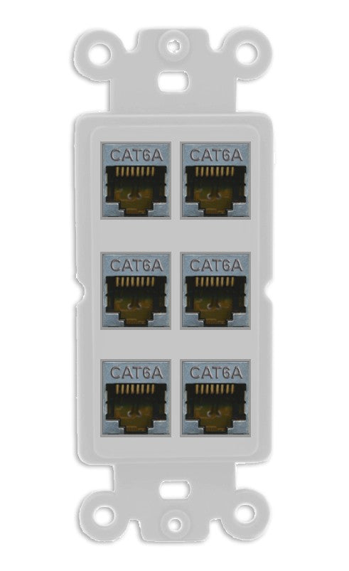 RiteAV - 6 Port Cat6A Ethernet Wall Plate - Rocker [Gray/Gray]