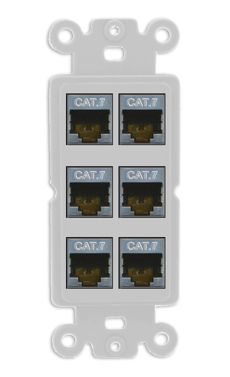 RiteAV 6 Port Cat7 Shielded Ethernet Wall Plate - Rocker [Gray/Gray]