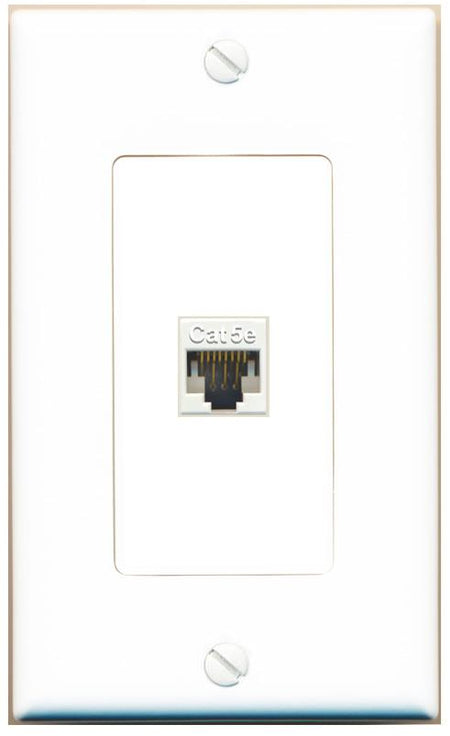 RiteAV 1 Gang Decorative 1 Port Cat5e Wall Plate - 1 Gang [White]