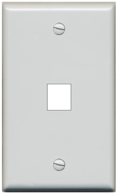 RiteAV Blank Wall Plate for Keystone Jacks - Gray 1 Gang 1 Port