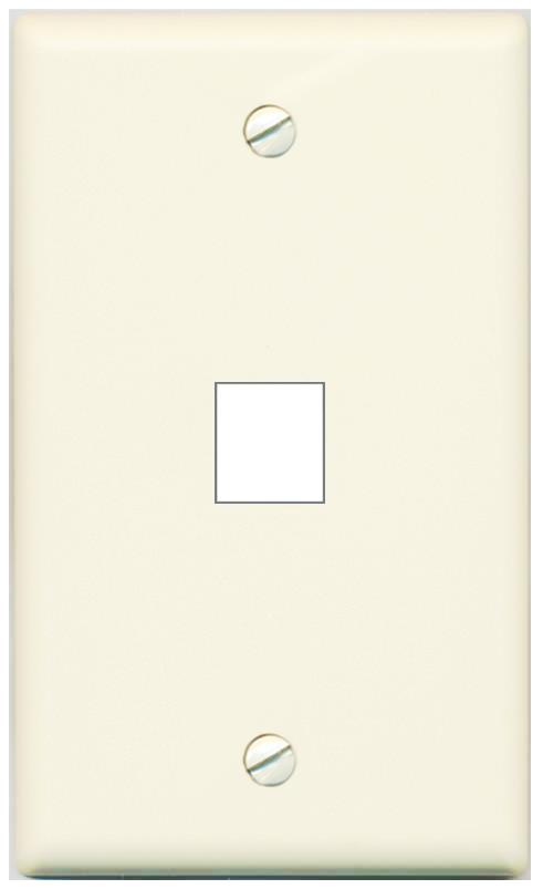 RiteAV Blank Wall Plate for Keystone Jacks - Light Almond 1 Gang 1 Port