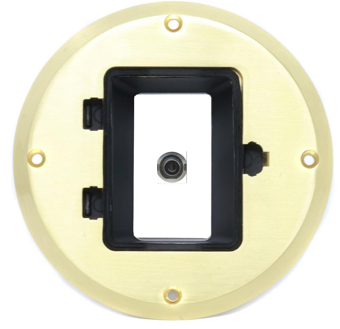 RiteAV 1 Port 3.5mm Headphone Jack Floor Box - Floor Box [Gold-Brass]