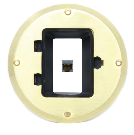 RiteAV 1 Port Cat6A Jack Wall Plate - Floor Box [Gold-Brass]