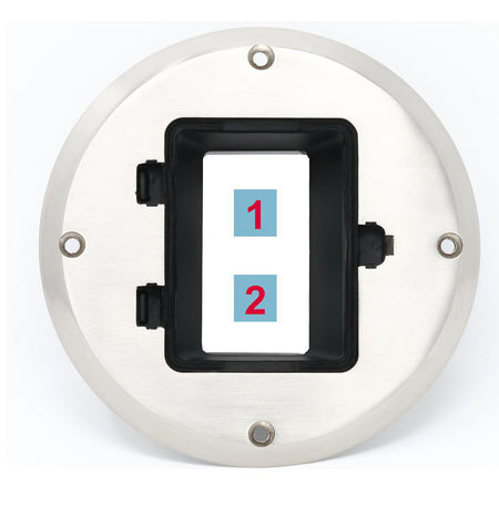 RiteAV Custom 2 Port Wall Plate Floor Box - Floor Box [Stainless Steel]